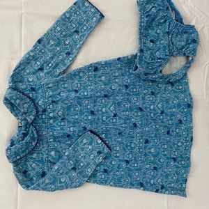 EUC Baby Boden Blue Birdhouse Dress (6-12 mos)